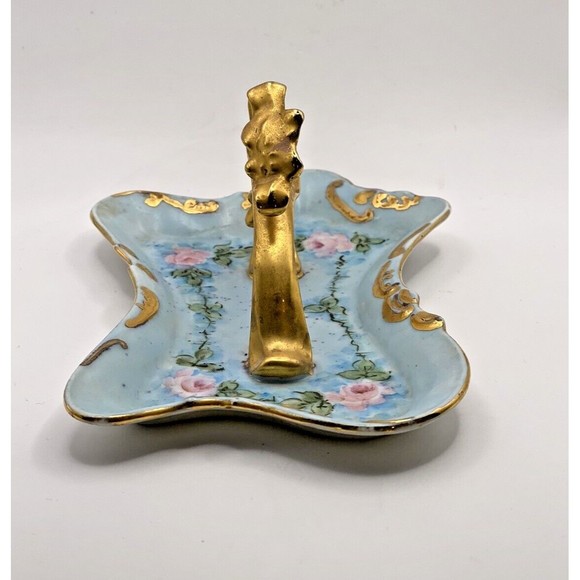 Vintage Floral Ring Holder Trinket Dish Used - Picture 11 of 14